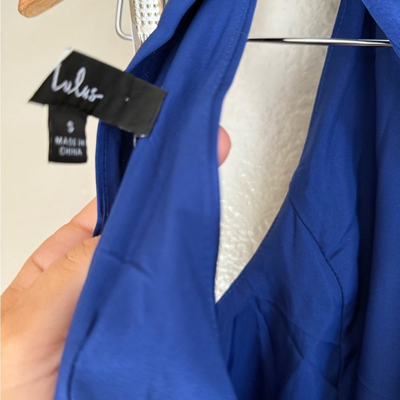 Elegant Blue Halter Dress - Picture 6 of 6